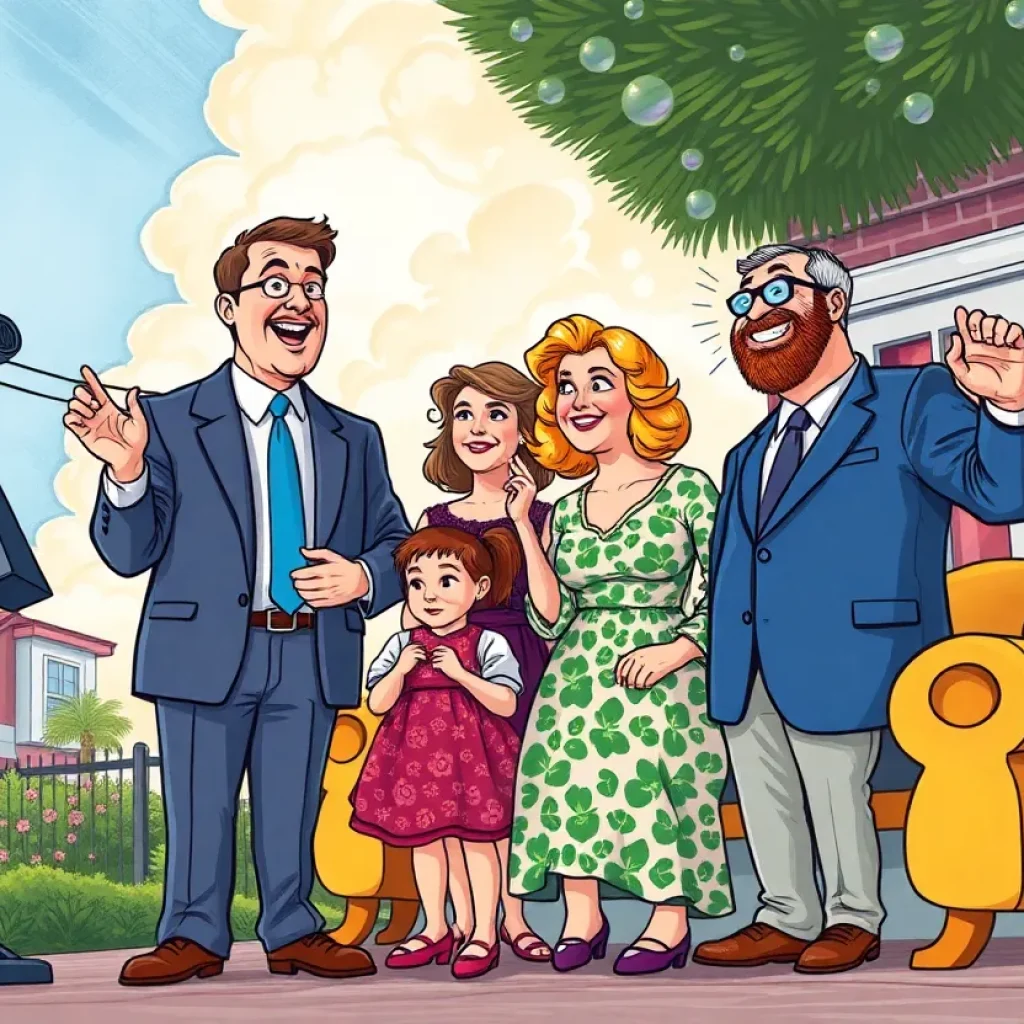 An artistic representation of the televangelist family from The Righteous Gemstones