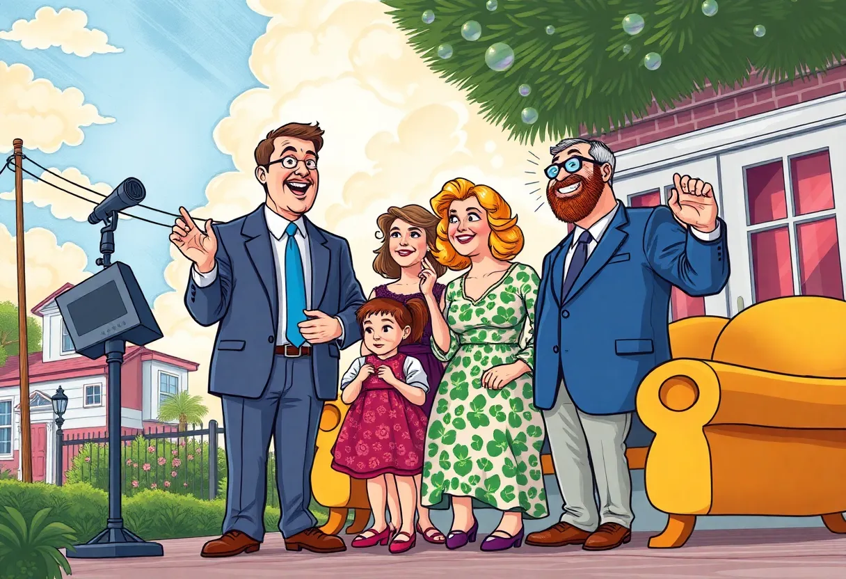 An artistic representation of the televangelist family from The Righteous Gemstones