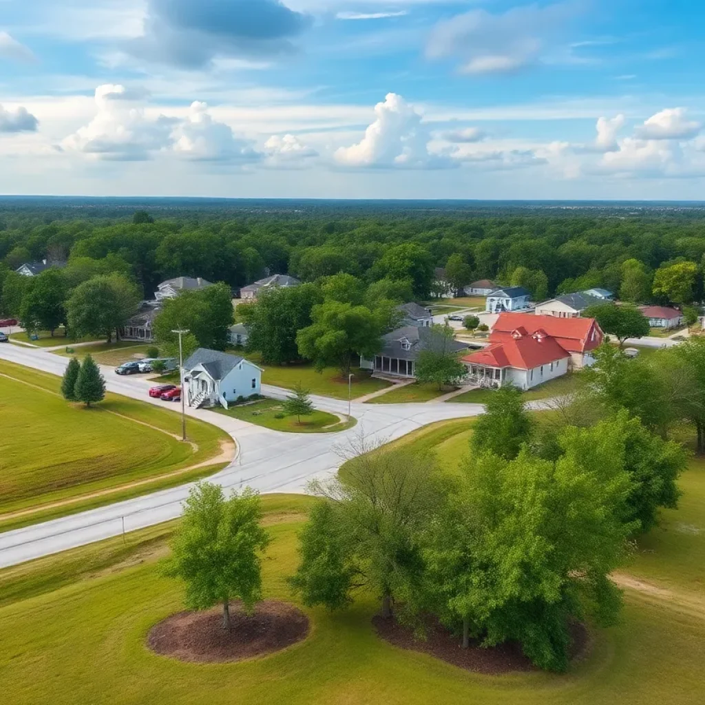 Landscape view of Sangaree, South Carolina after an earthquake.