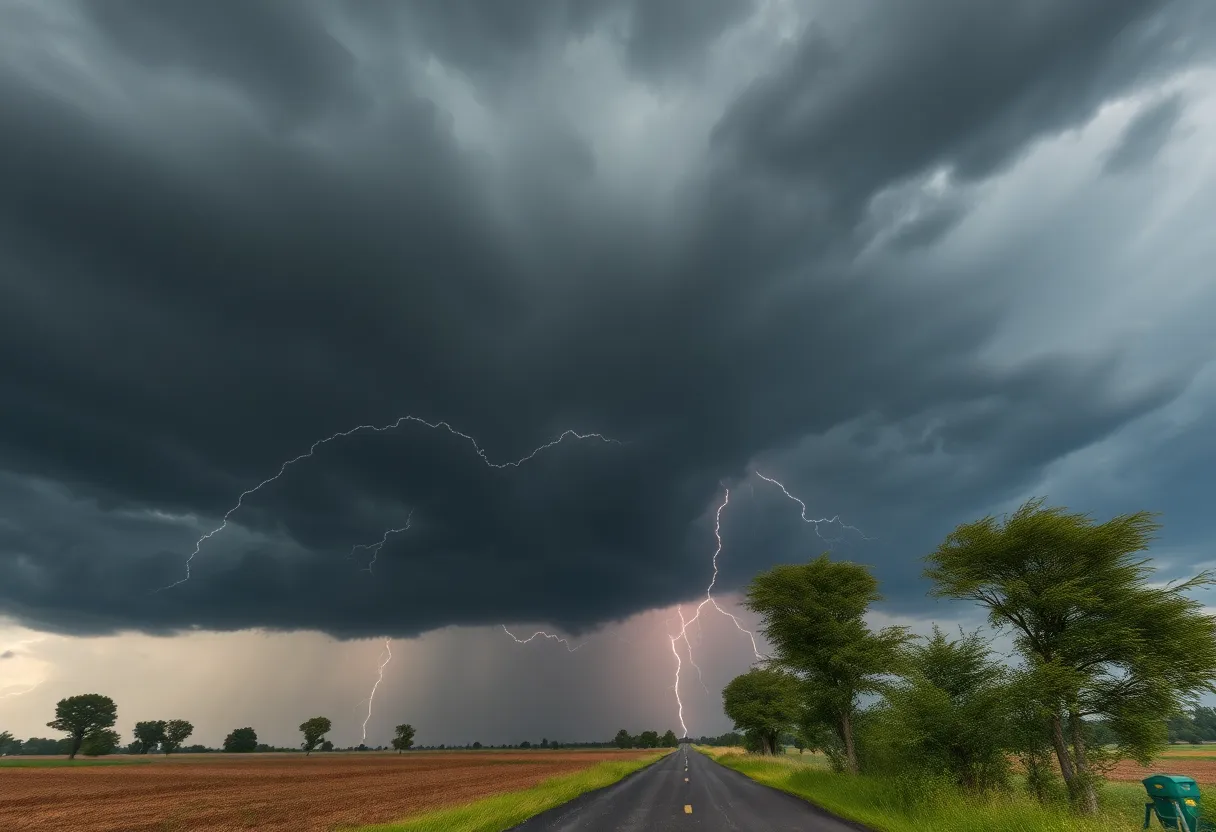 Dark storm clouds and lightning over Fairfield County
