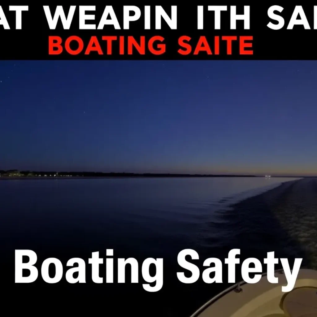 Calm waters of Skull Creek at night highlighting boating safety