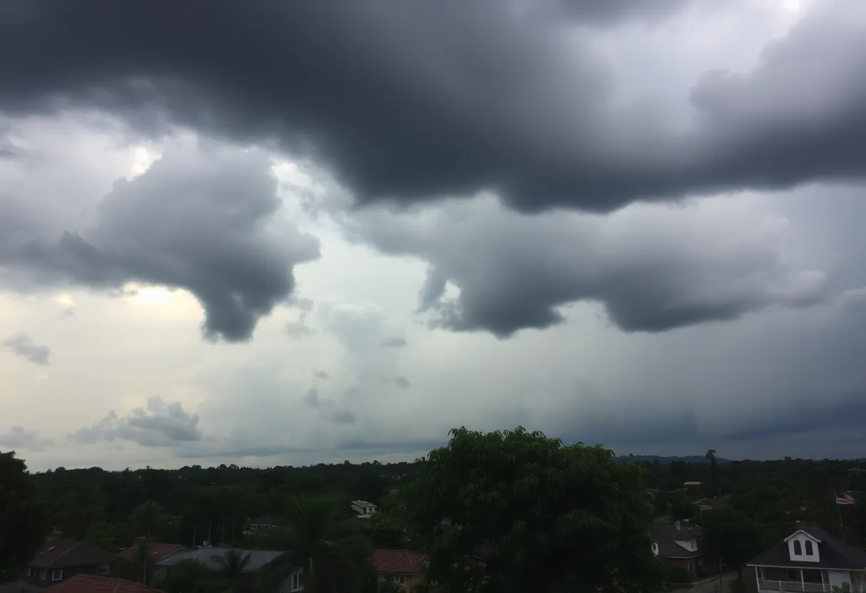 Dark clouds gathering before a thunderstorm in Allendale