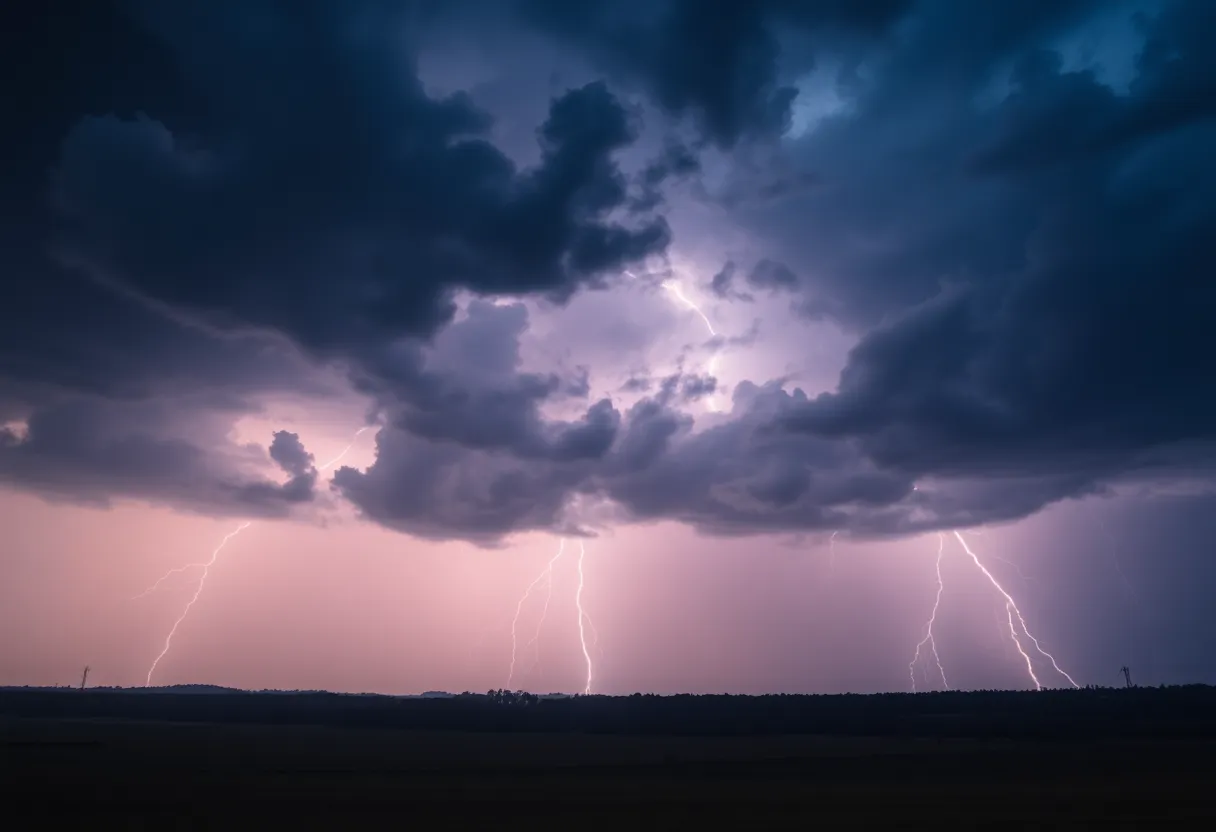 Thunderstorm clouds over Beaufort County