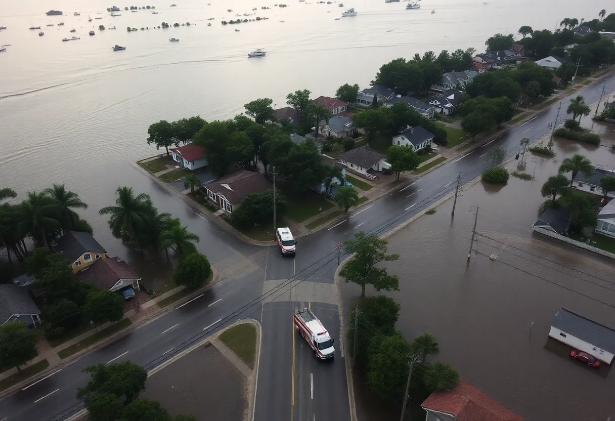 Flooded streets and emergency response during Tropical Storm Debby