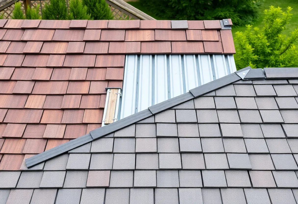 Comparison of different roof shingles: asphalt, wood, metal, slate, and tile
