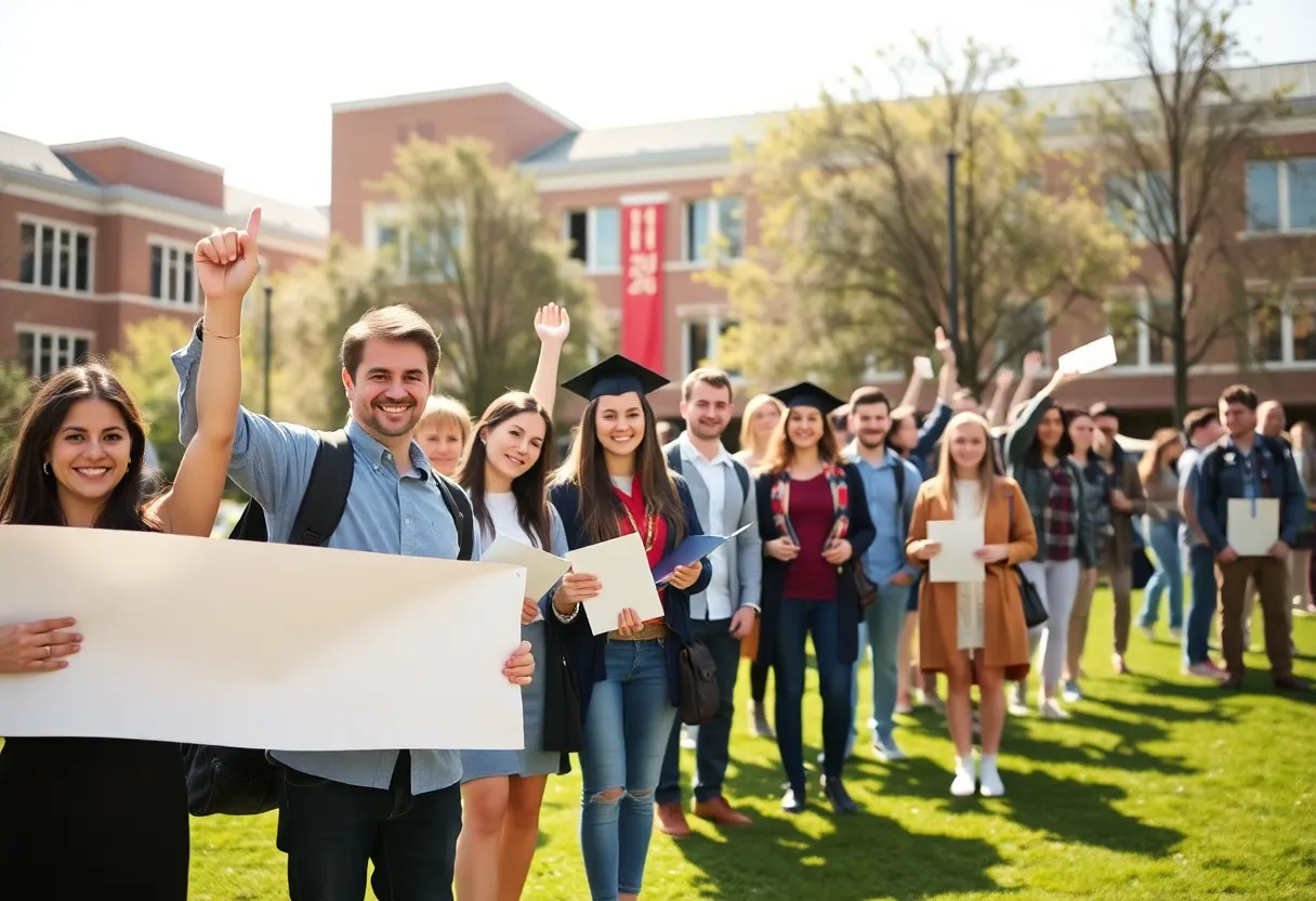 Students celebrating academic achievements at USCB