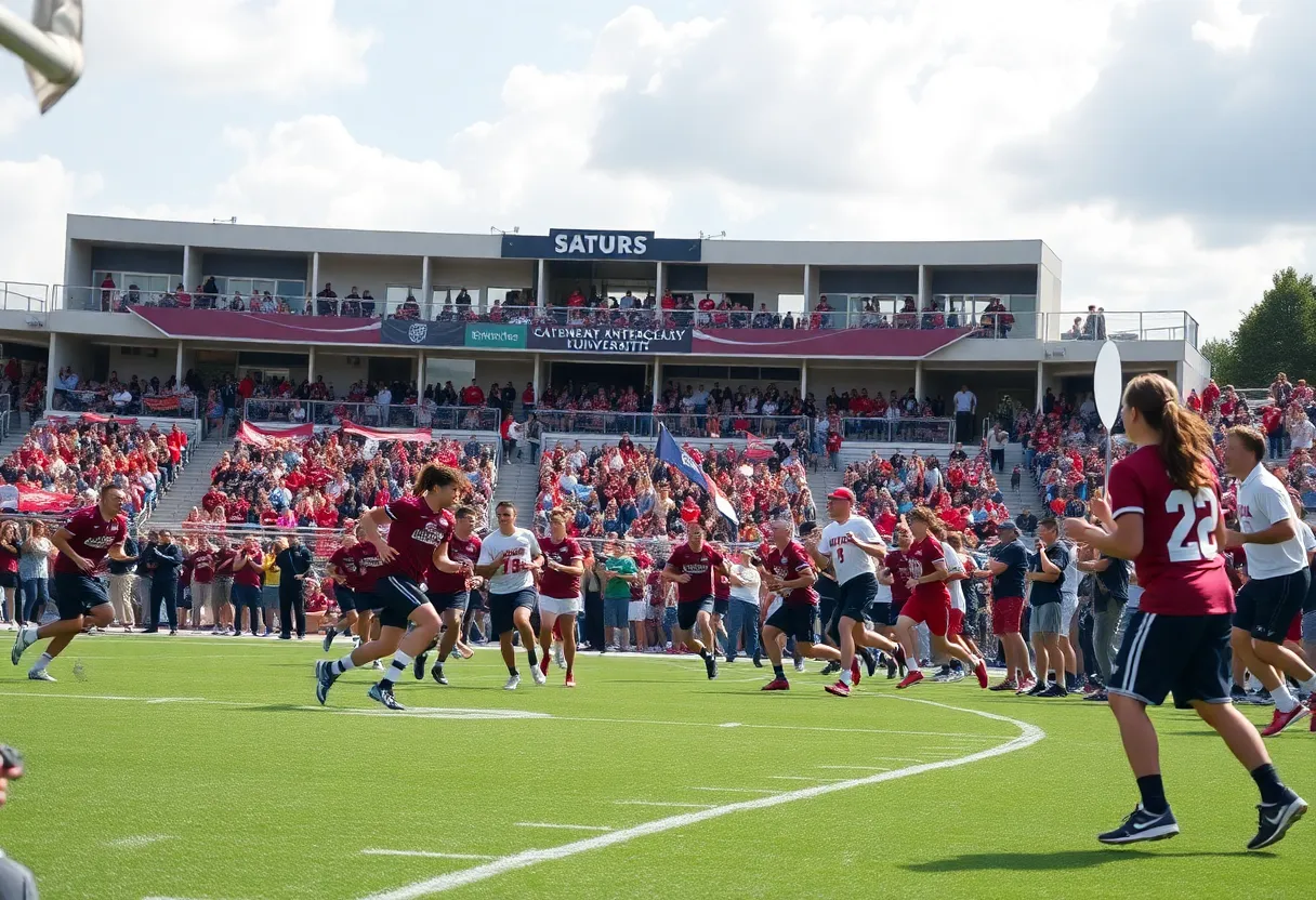 USC Beaufort student-athletes celebrating NCAA membership
