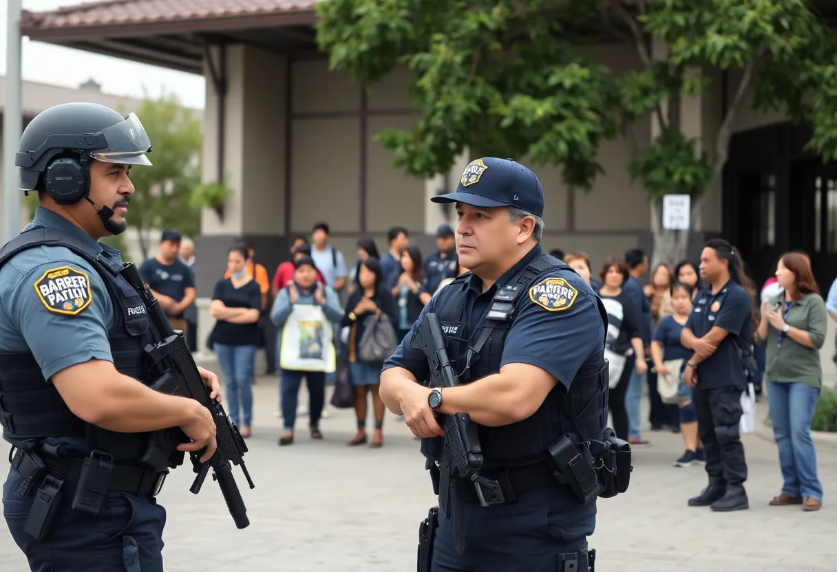 Border Patrol agents conducting operations near the Japanese American National Museum