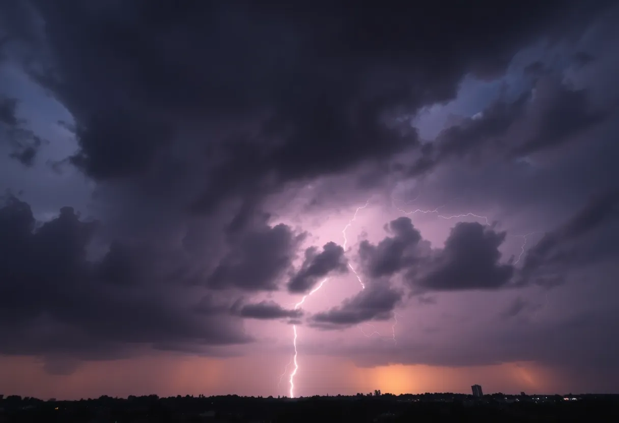 Stormy sky over Charleston during thunderstorms