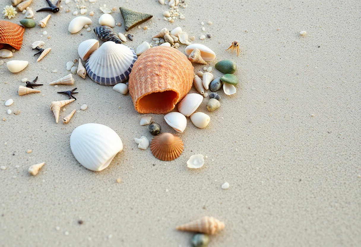 Seashells and sand collected from Hilton Head beach