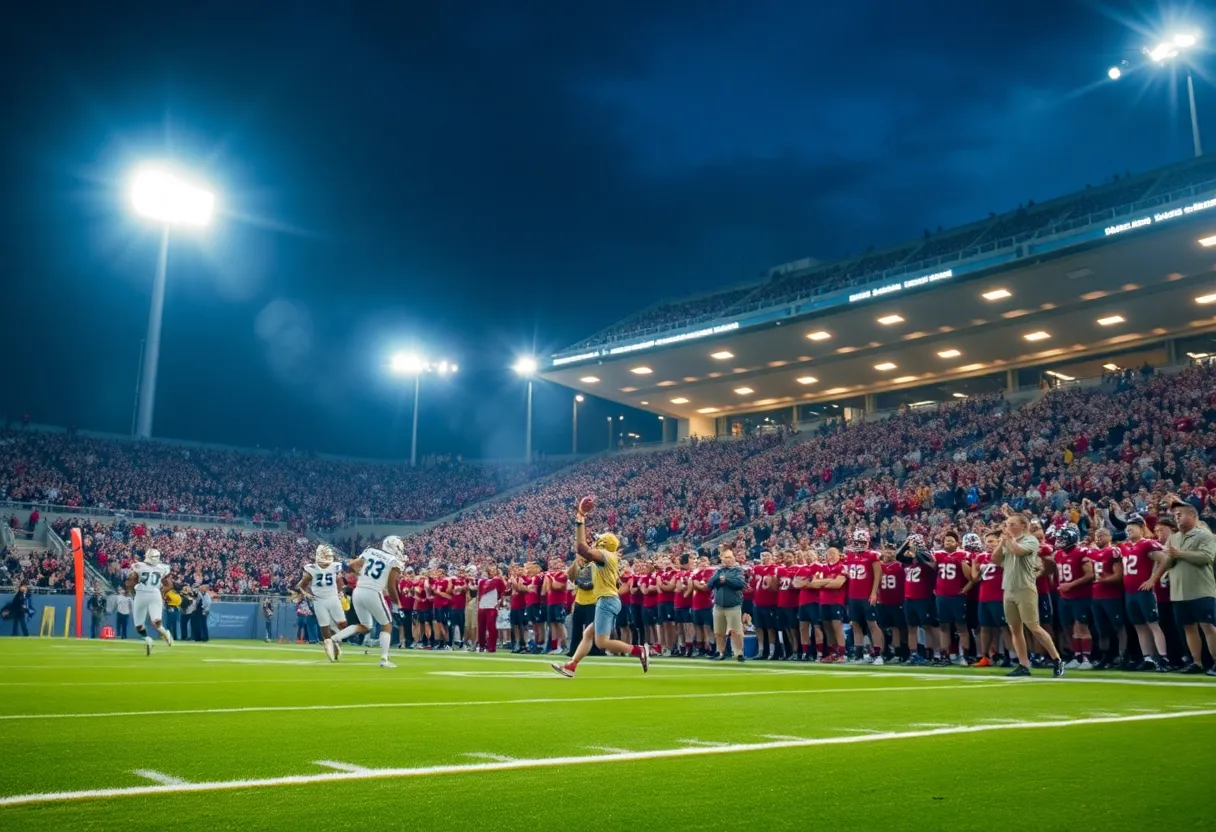 Hilton Head Seahawks football team in action during a game