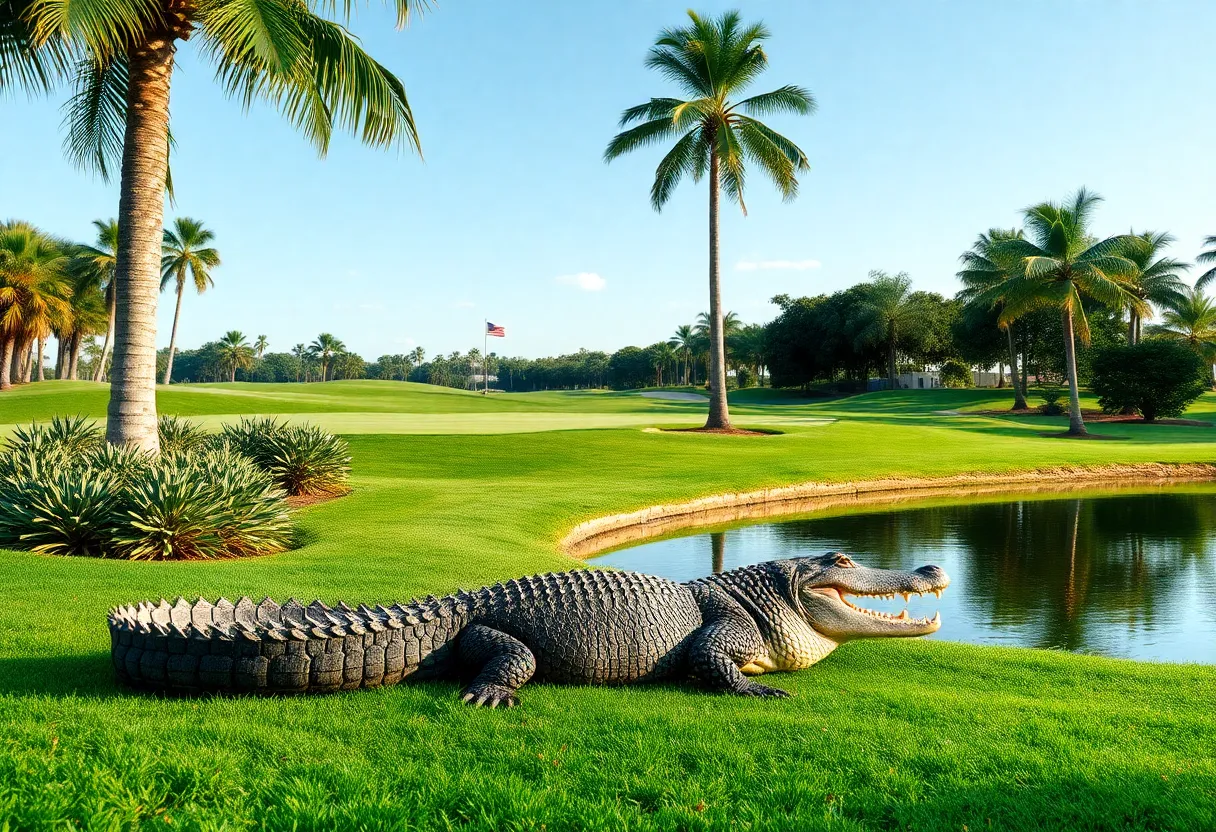 Fred, the massive alligator at the Legends at Parris Island Golf Course