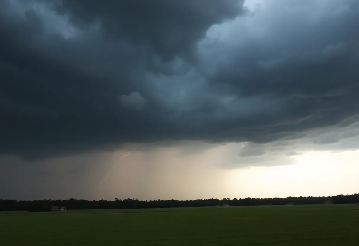 Dramatic sky before a thunderstorm in South Carolina