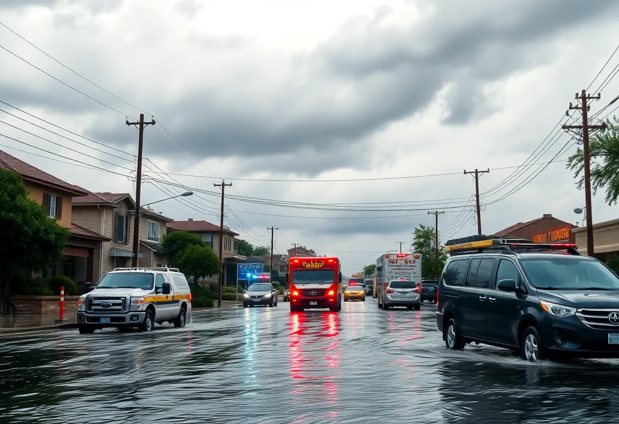 Flooded street during Tropical Storm Dexter