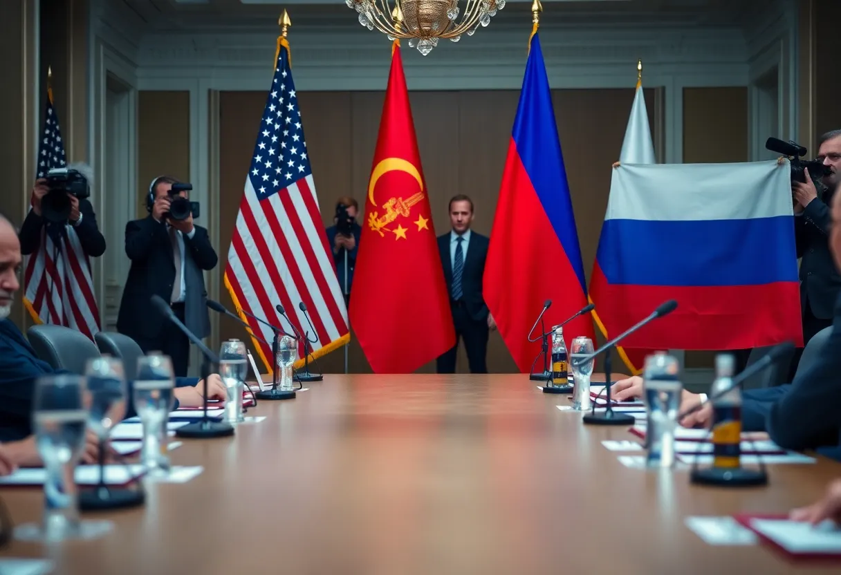 Diplomatic meeting between USA and Russia leaders