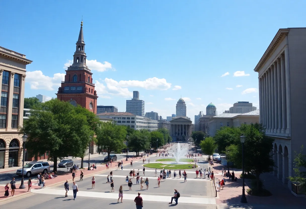 View of Columbia SC on a warm sunny day