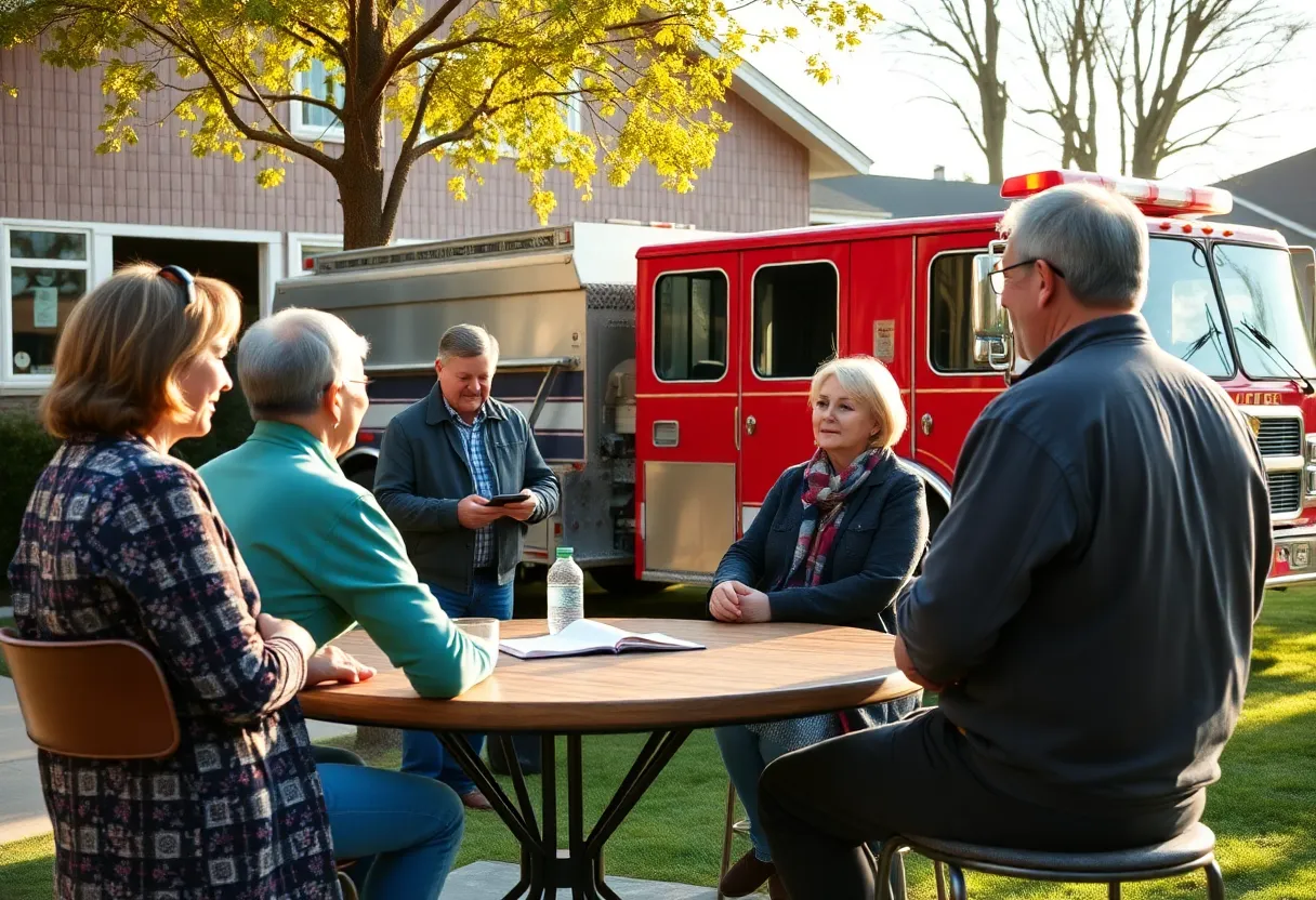Residents discussing fire rescue planning at a community meeting on Hilton Head Island