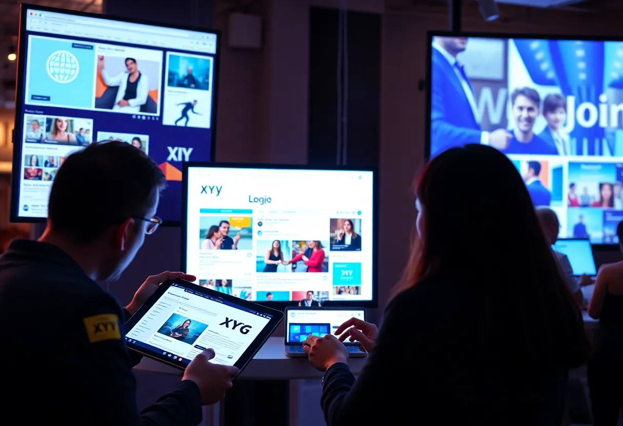 Illustration of cross-promotion between two brands in digital marketing.