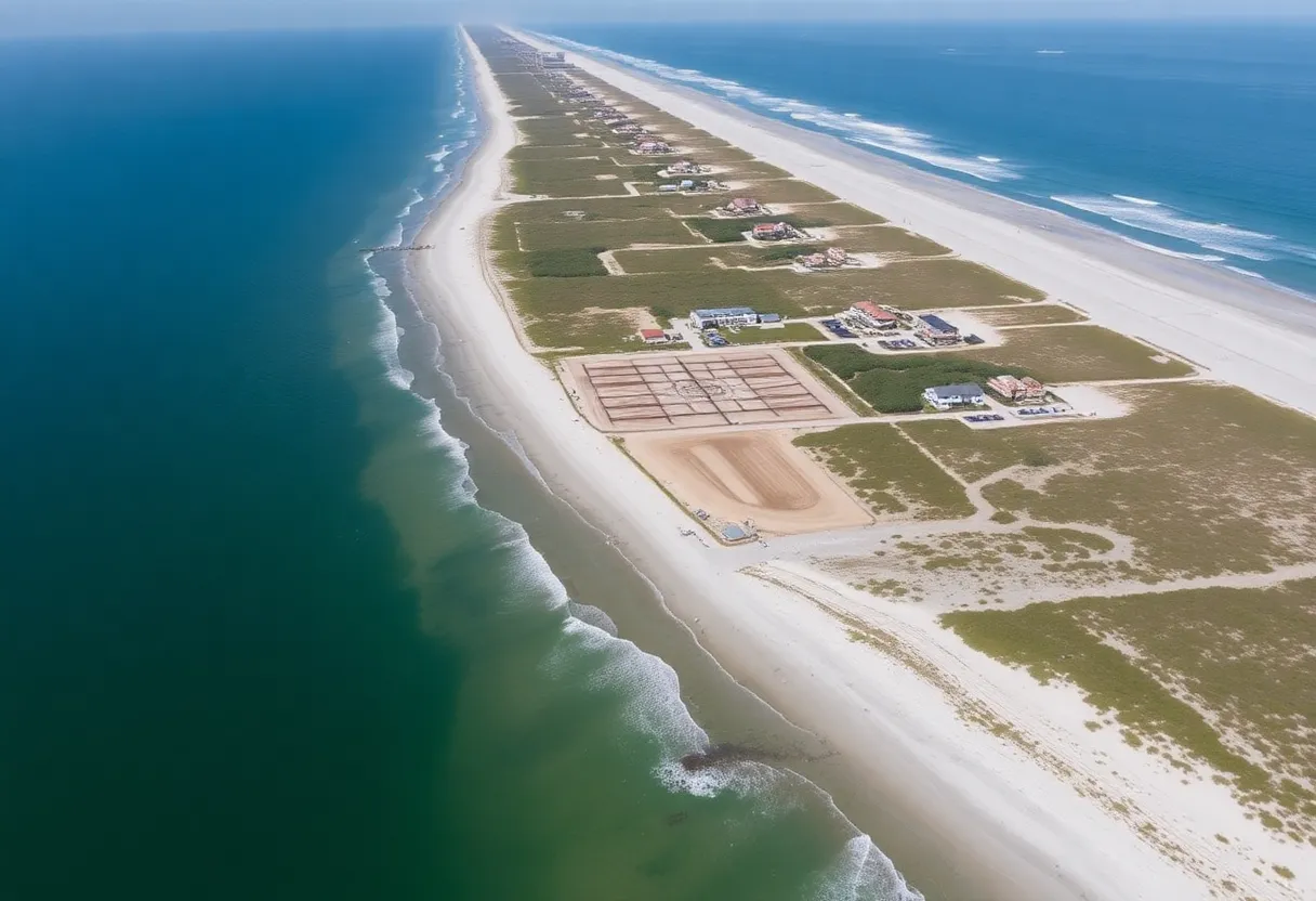 Aerial view of Hilton Head Island beach restoration project