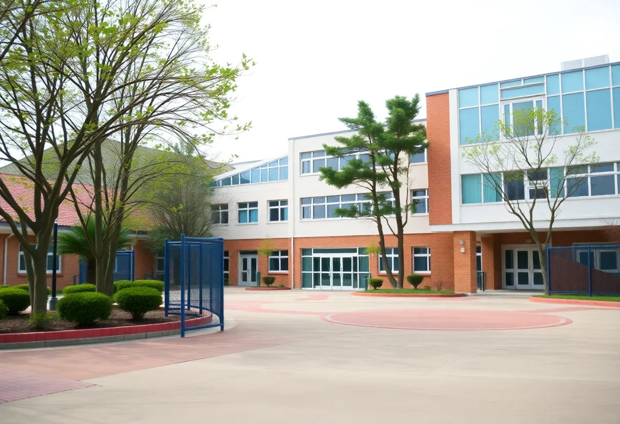 Empty playground of Hilton Head Christian Academy