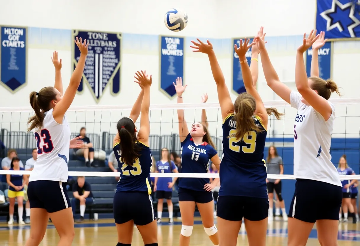 Hilton Head Island Seahawks volleyball team during a match