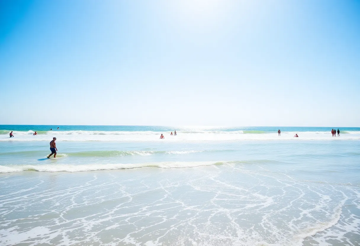 Sunny beach day on Hilton Head Island with clear skies