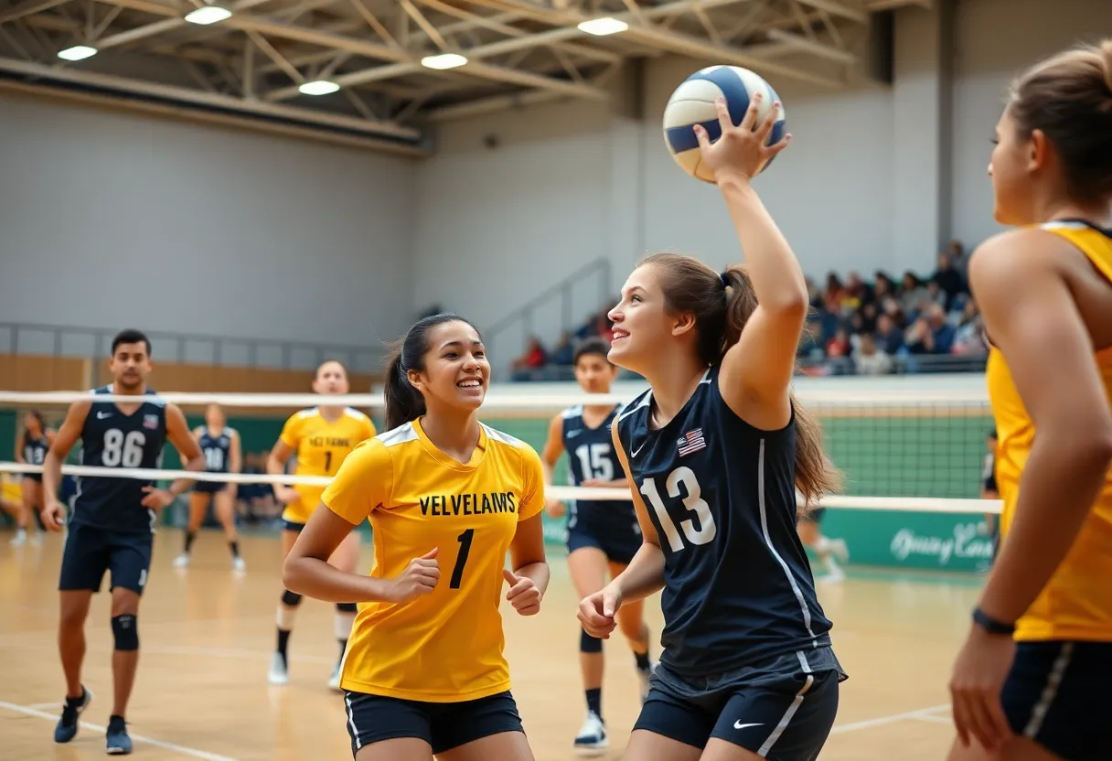 Hilton Head Island volleyball team in action during a match