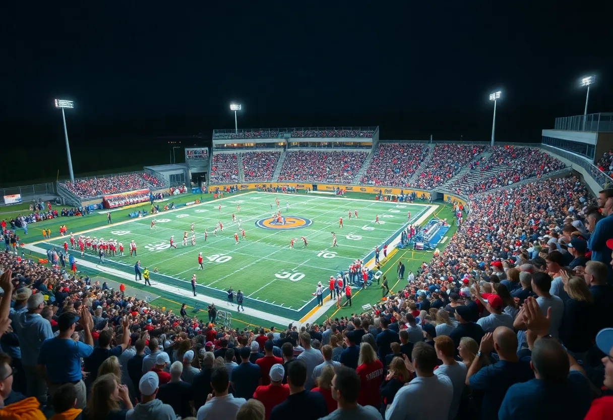 Hilton Head Island Seahawks football team in action during their game.