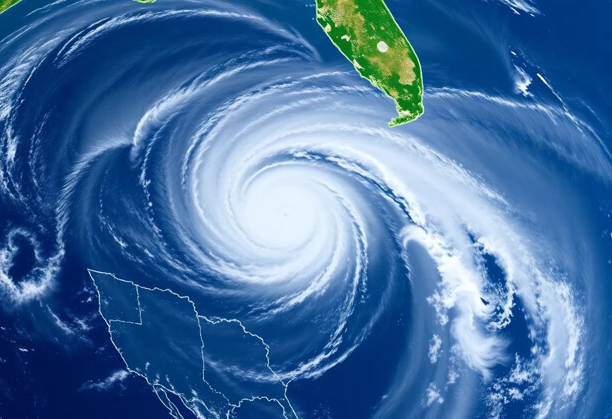Satellite view of Hurricane Gabrielle in the Atlantic