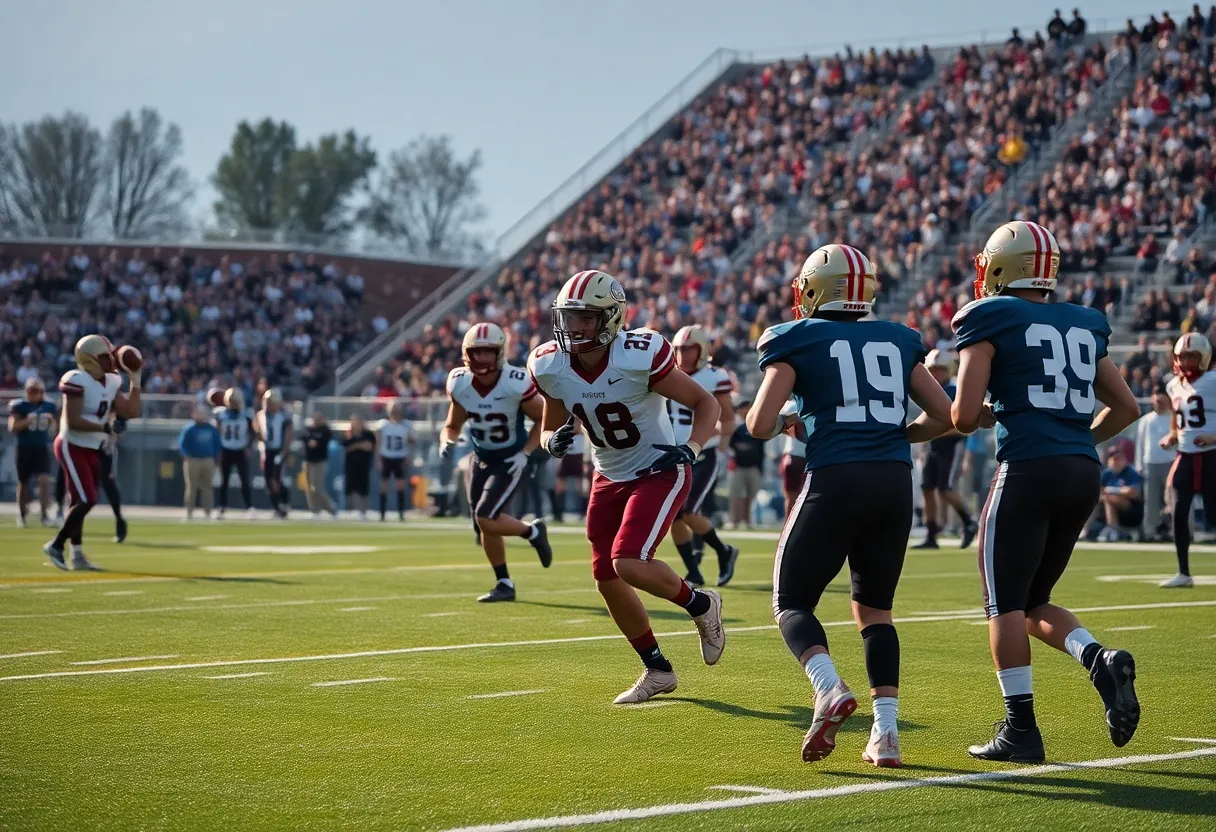 James Island Trojans football team playing on the field