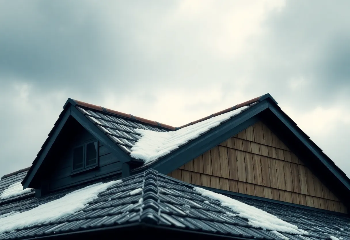 A collection of roofing materials showcasing resilience against extreme weather.