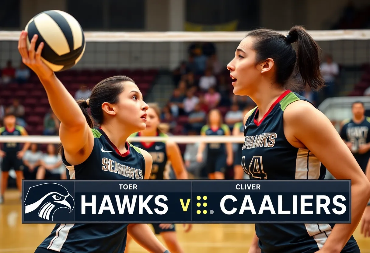 Hilton Head Seahawks competing against Calvary Day Cavaliers in volleyball match