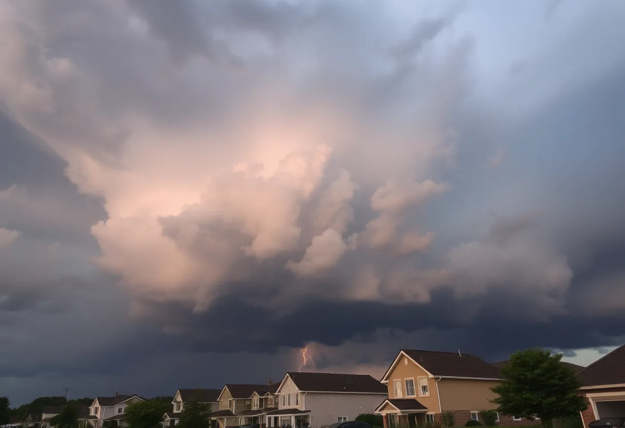 Dramatic thunderstorm clouds over Greater Oconee neighborhood