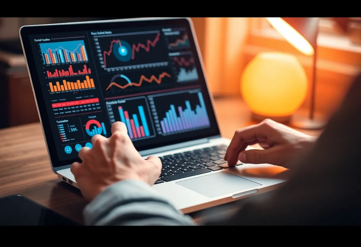 A person monitoring social media analytics.