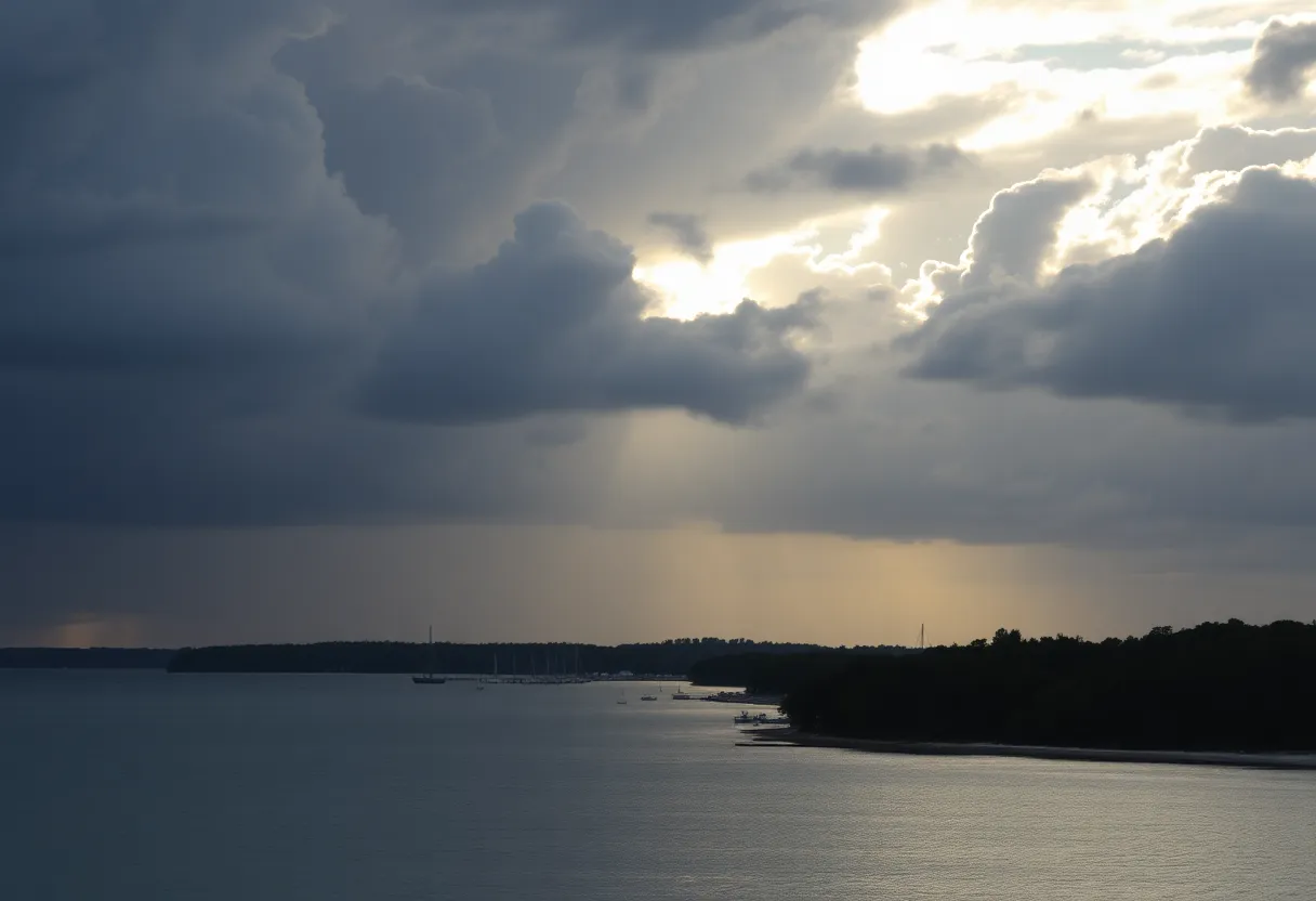 Dramatic cloudy skies after thunderstorms over Hilton Head Island