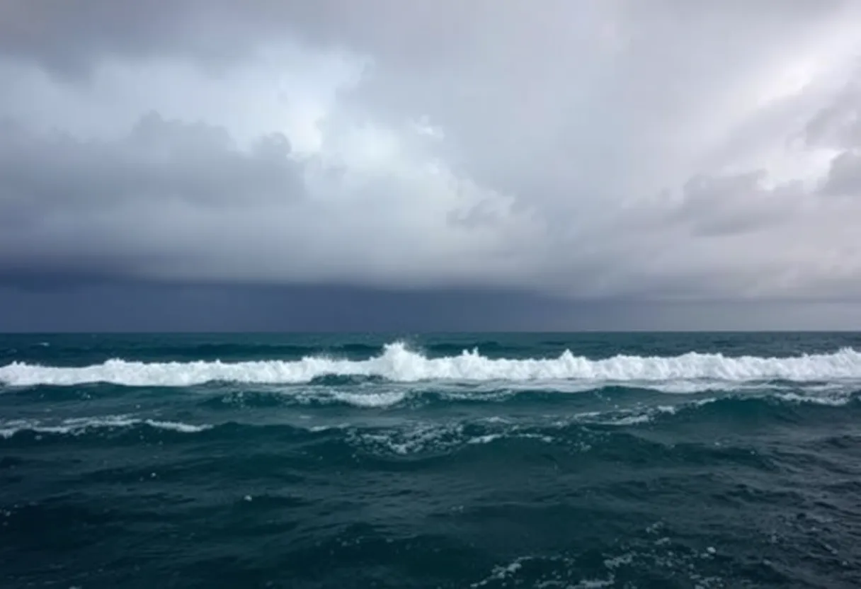 Turbulent ocean waves in Bermuda due to Tropical Storm Gabrielle