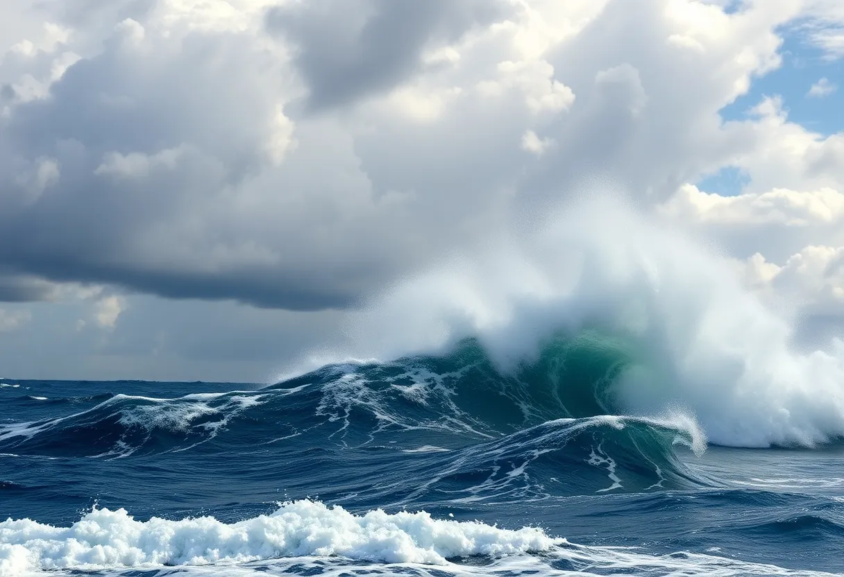 A turbulent Atlantic Ocean with a tropical wave formation