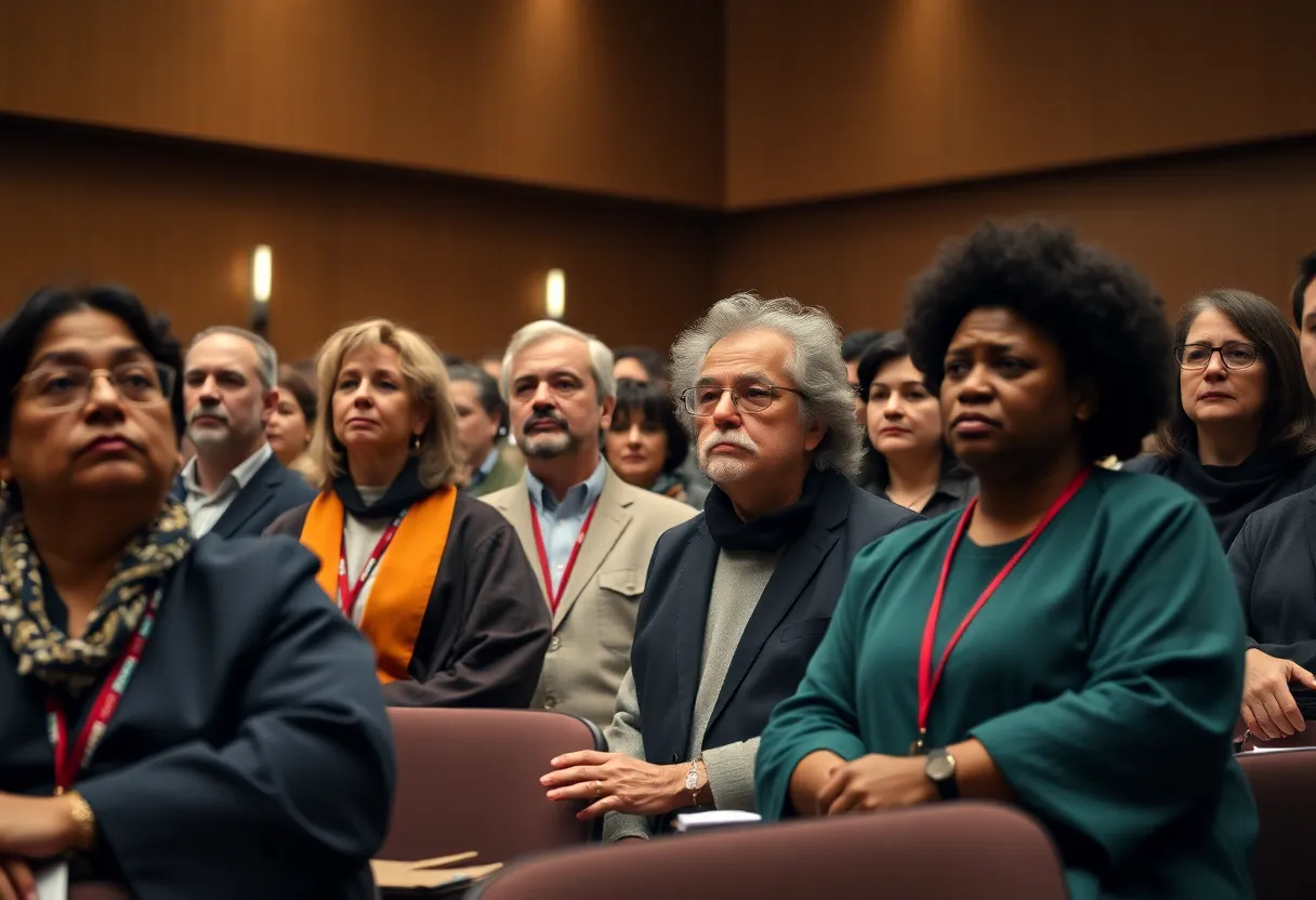 Meeting of USC Faculty discussing accreditation concerns