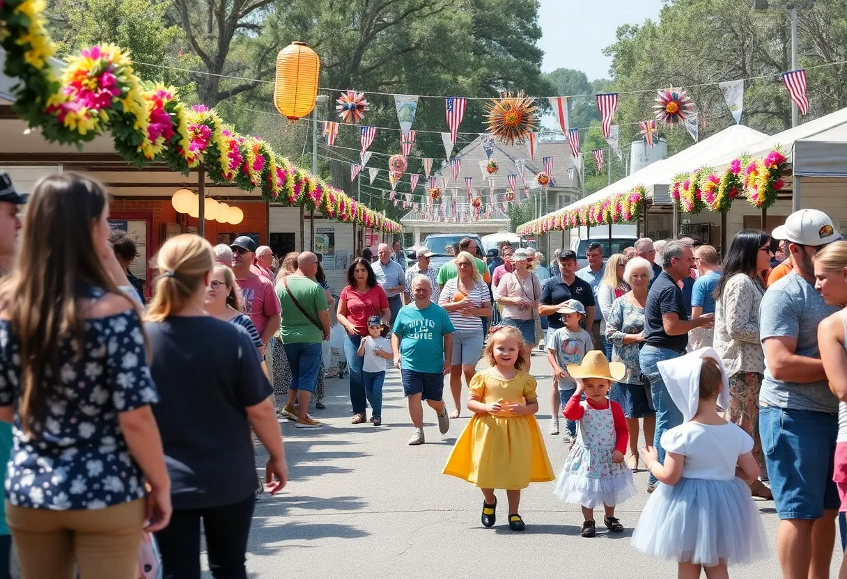 Families enjoying community events in Bluffton, SC during fall