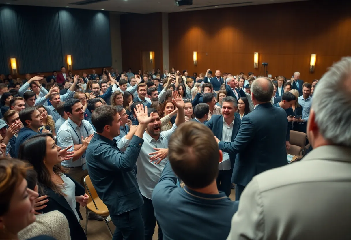 Crowd scattering during a chaotic event on campus