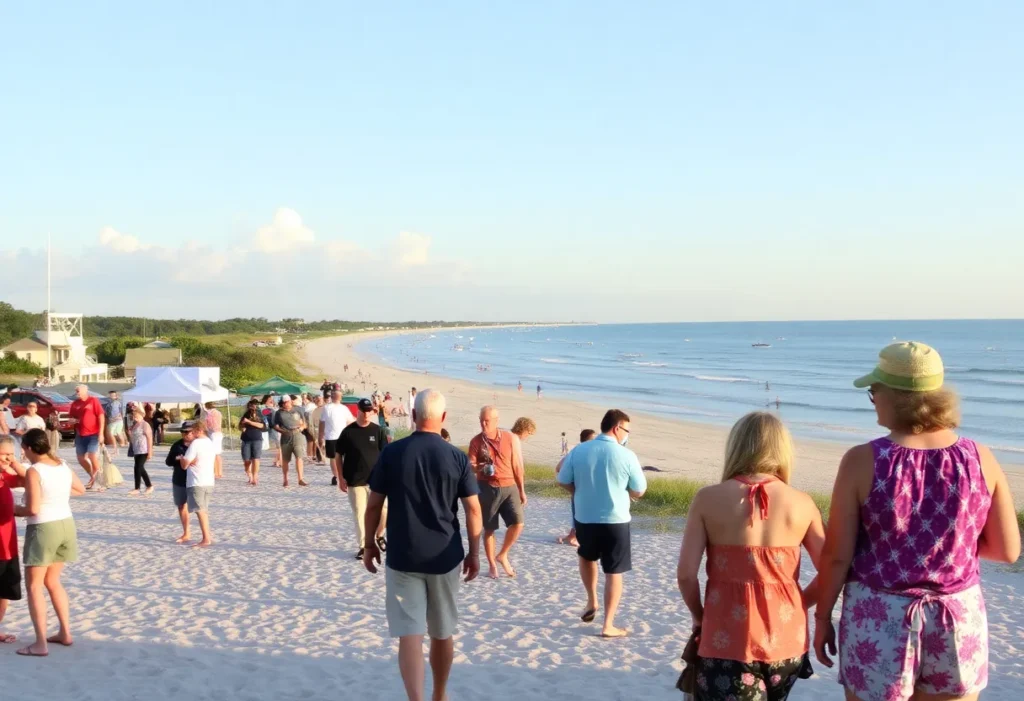 Community members enjoying a festival on the beach in Hilton Head, South Carolina