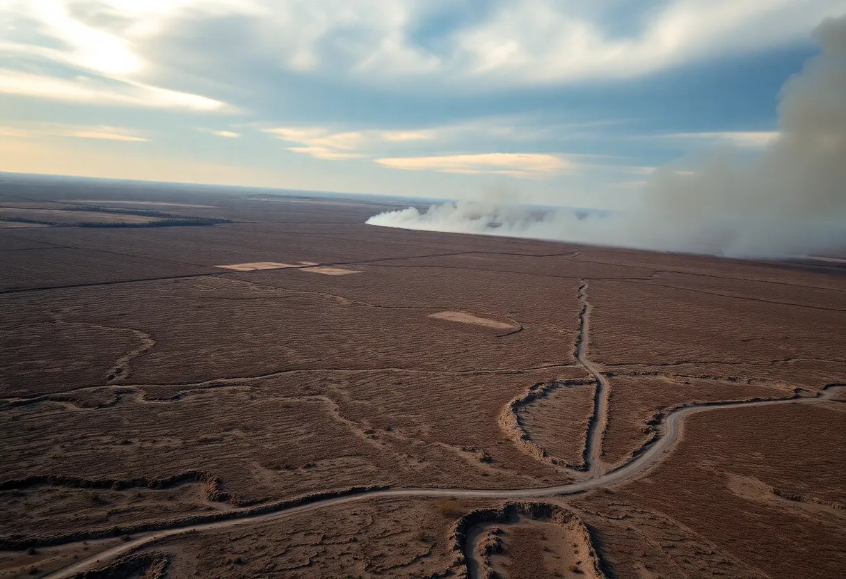 Dry landscape depicting elevated fire risk in South Carolina