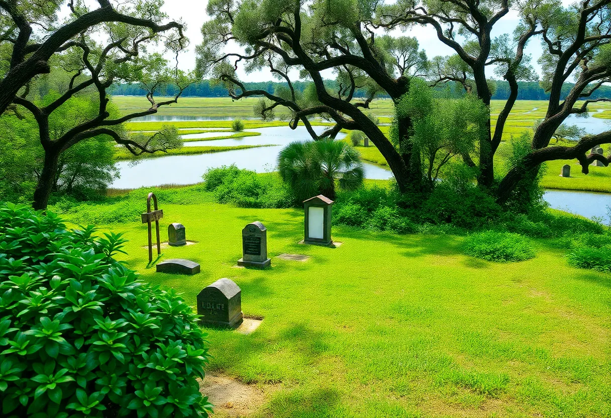 Historic Gullah burial ground situated near water on Hilton Head Island
