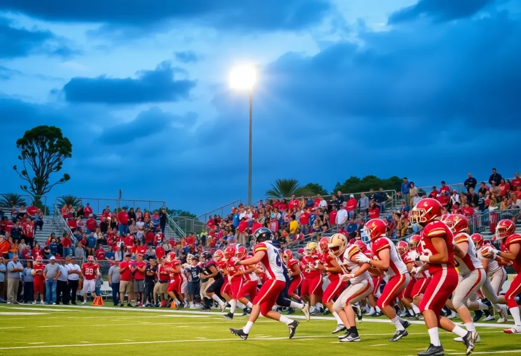 Hampton County football players in action during a game