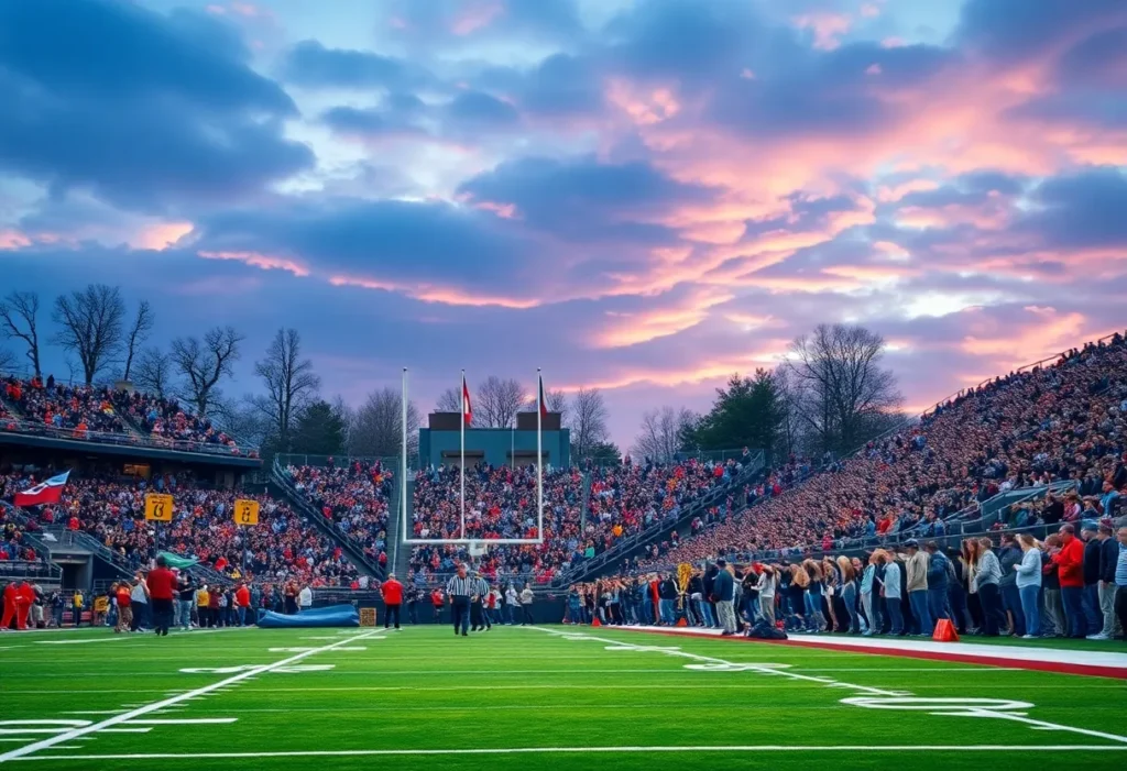 Fans cheering at a high school football game in South Carolina