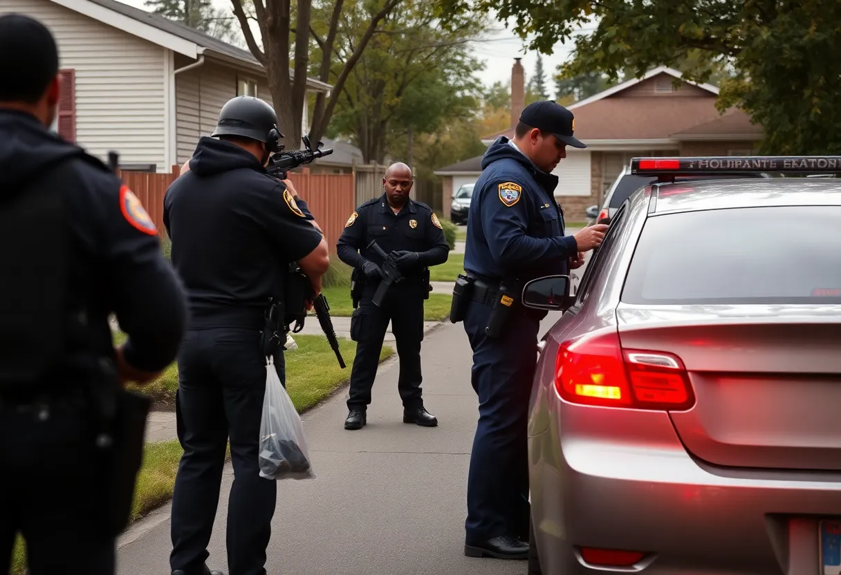 Law enforcement officers conducting a drug bust in Hilton Head Island
