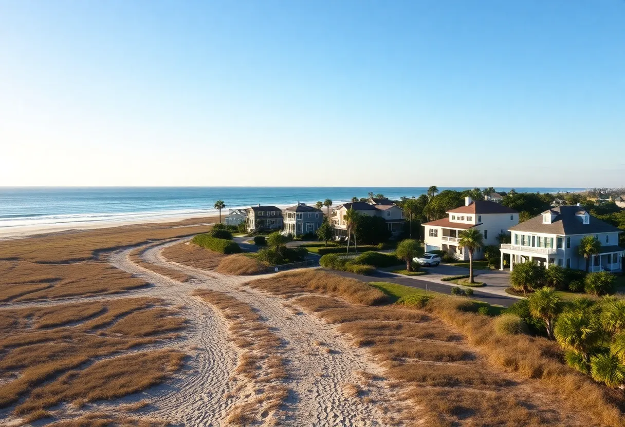 Scenic view of beach houses in Hilton Head Island