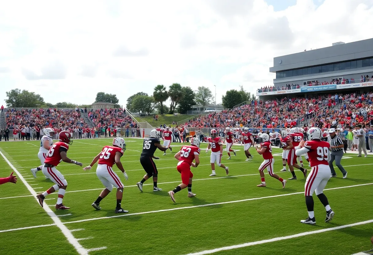 Football game between John Paul II and Hilton Head Prep