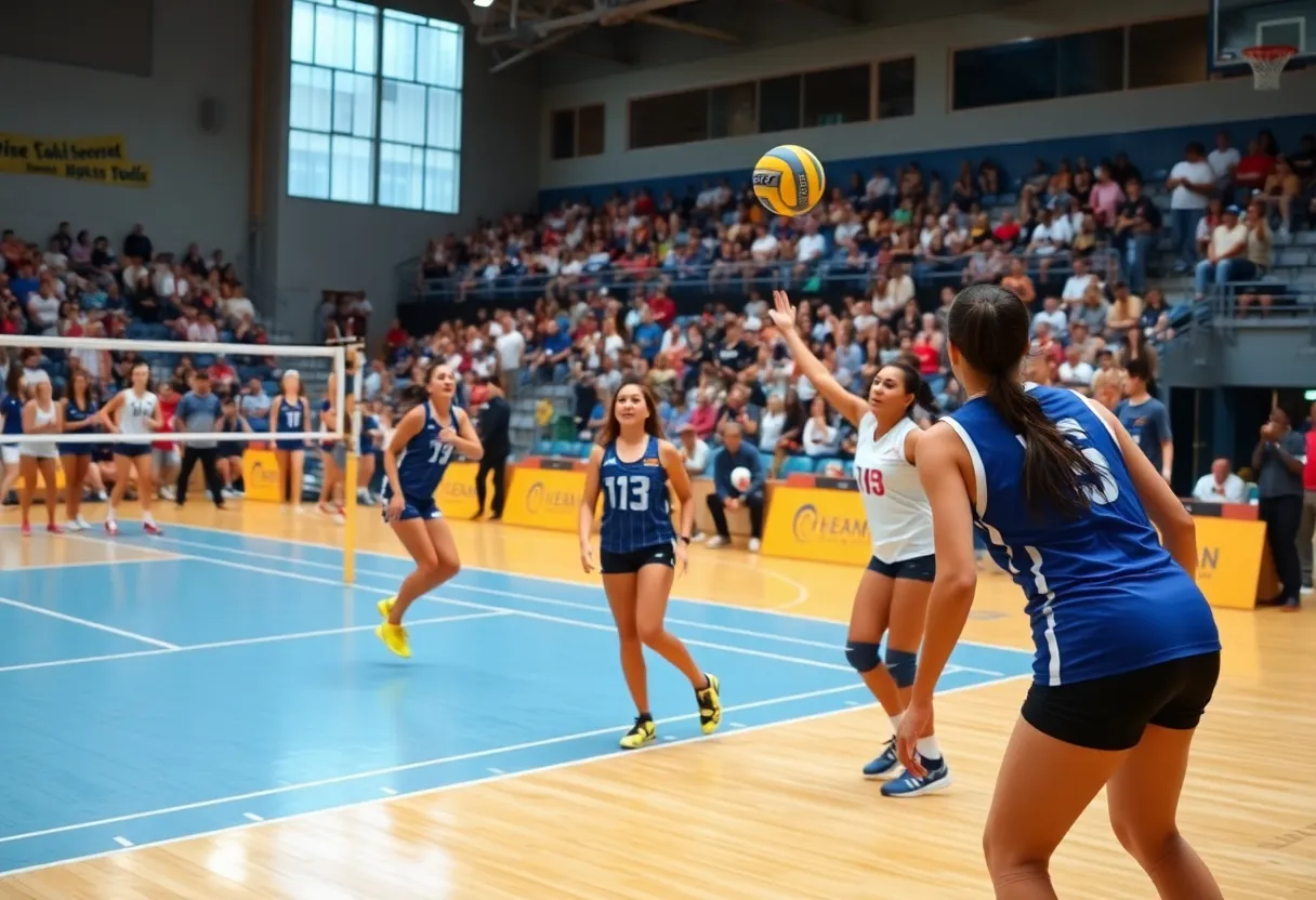 Volleyball match between May River Sharks and Hilton Head Seahawks.