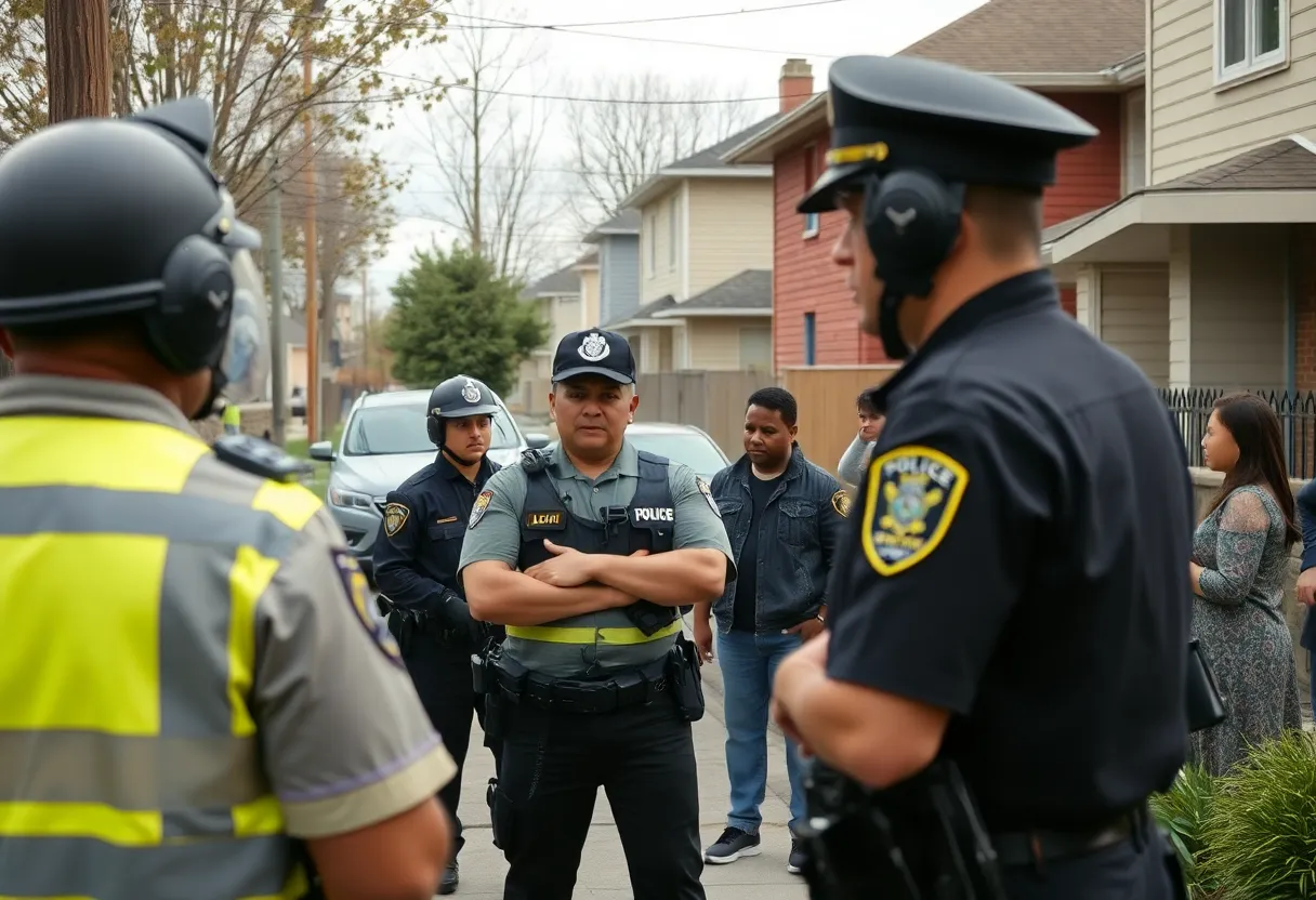 Scene of a neighborhood dispute with police interaction